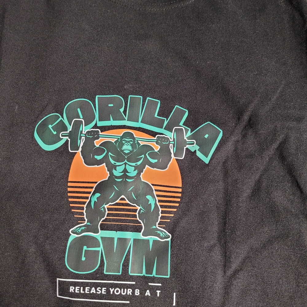 Gorilla Gym Graphic Black T-Shirt